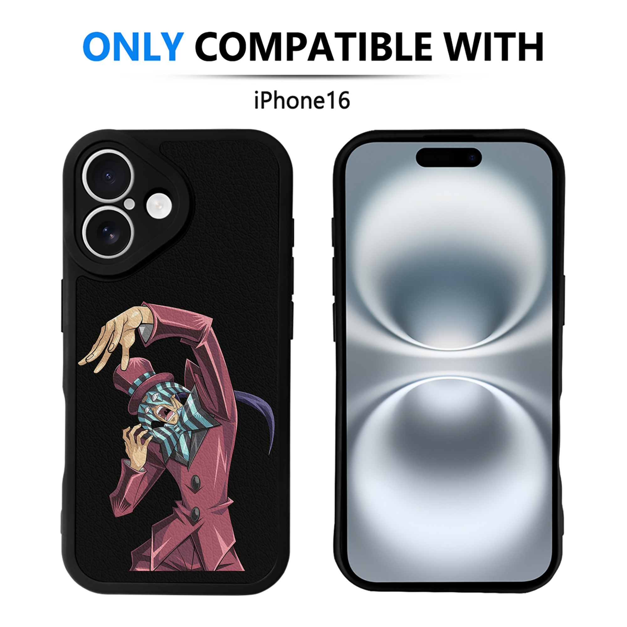 （画像用） 遊☆戯☆王 Yu-Gi-Oh! 【iPhone 16シリーズ対応】シリコンスマホケース（レザー調） 材質：シリコン